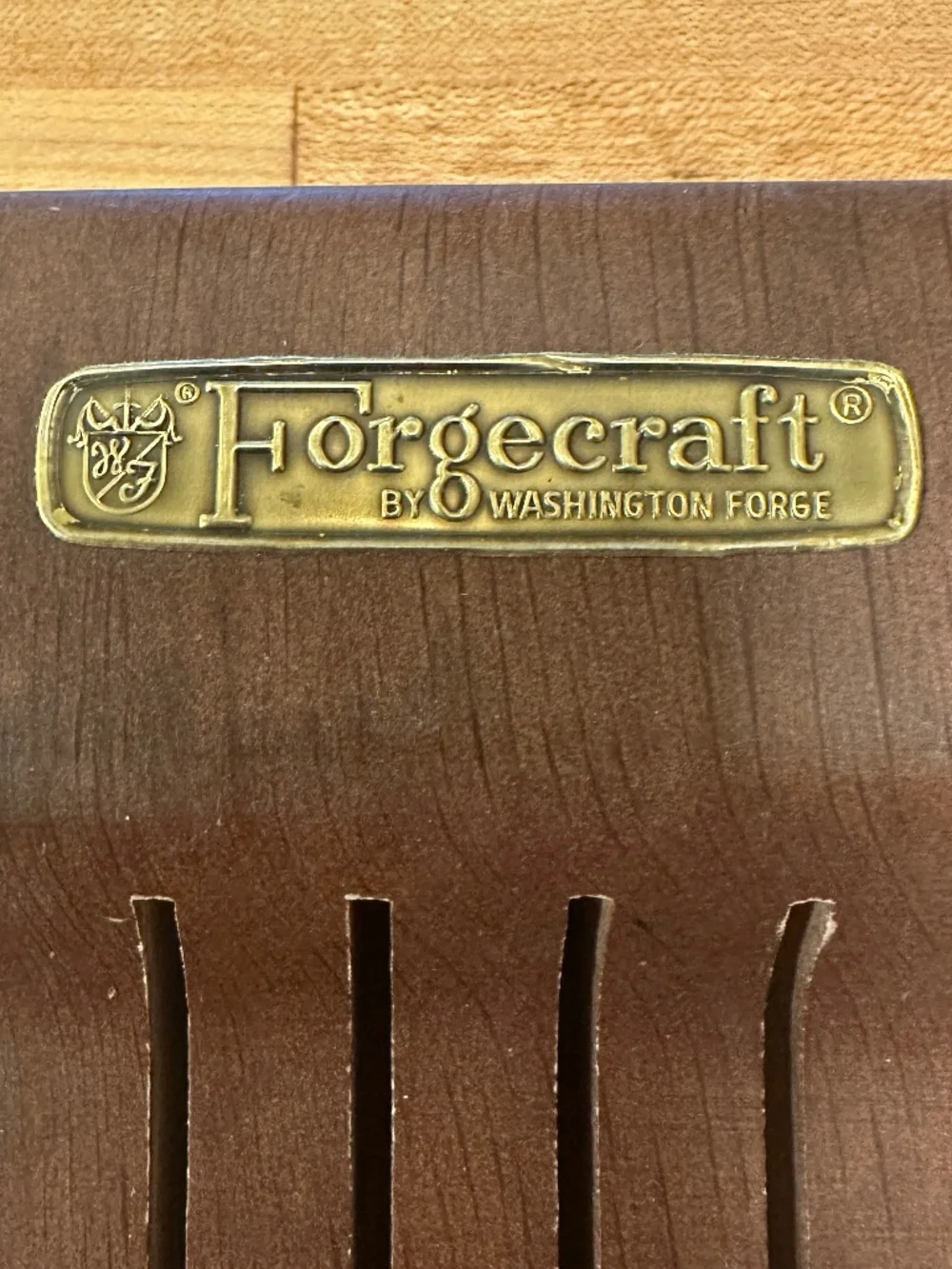 Vintage Forgecraft by Washington Forge set of (6) steak knives w/slotted holder